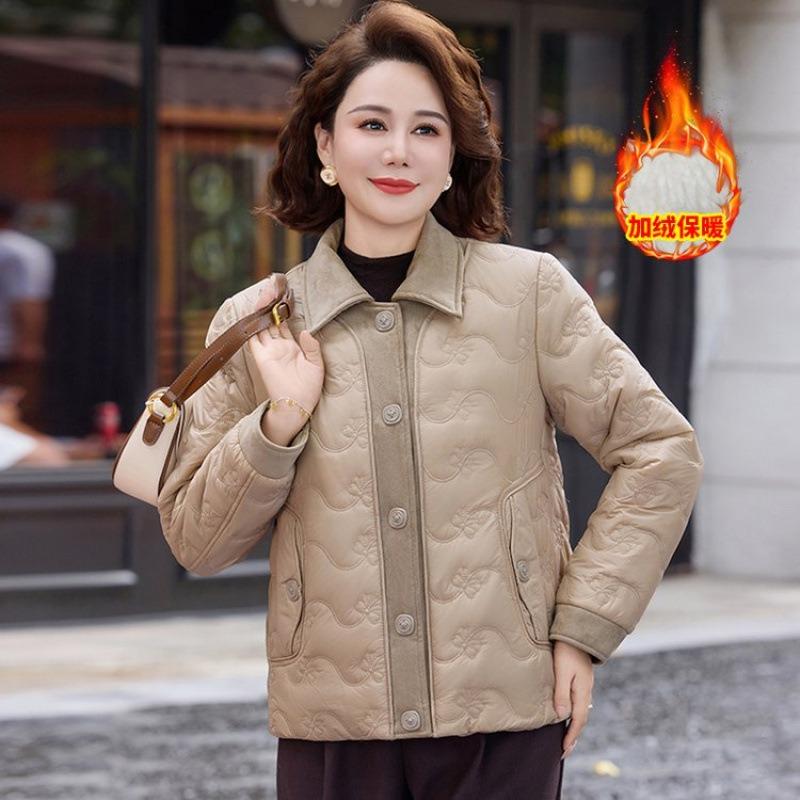 

Куртка Новая куртка с хлопковой набивкой Теплая куртка с хлопковой набивкой Женская одежда на середину осени и зиму Короткая одежда с хлопковой набивкой 5XL [recommended 150-80kg] хаки