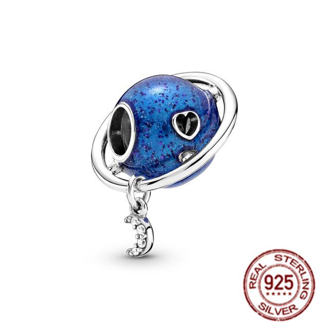 

Браслет из стерлингового серебра 925 пробы с подвеской в ​​виде бусины Космическое пространство Галактической системы