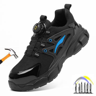 Chaussures de sécurité légères avec bouton rotatif Antidérapantes Bottes de travail de chantier Chaussures de travail à embout acier Pour femmes Hommes Baskets à embout de sécurité