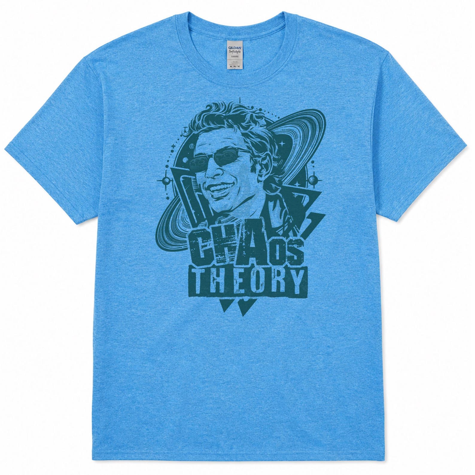 Chaos Theory Dr. Doctor Ian Malcolm Science Scientist Evolution Jurassic Park Dinosaurs Extinct Genetics John Hammond NASA Tesla Tee T Shirt XL