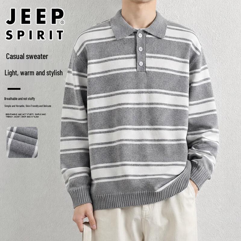 JEEP SPIRIT Men's Casual Long-Sleeve Knit Pullover Sweater