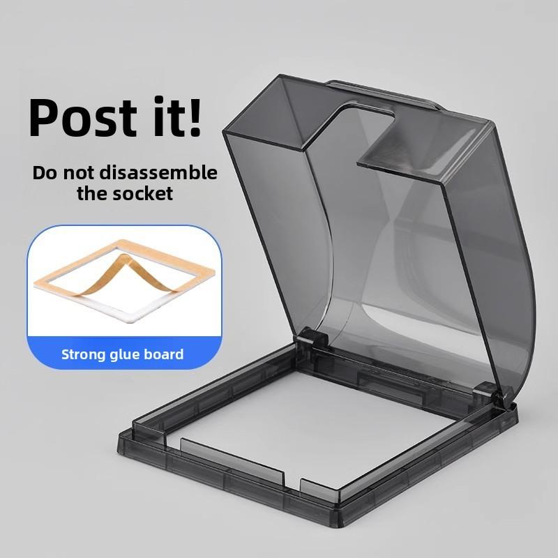 Koupelnová spínací zásuvka Vodotěsná krabice, Koupelnový samolepicí vodotěsný kryt, Kryt zásuvky, Zapuštěná krabice odolná proti stříkající vodě