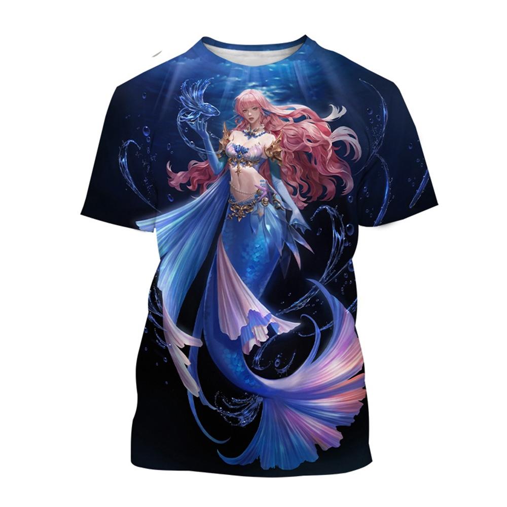 Sexy Mořská panna 3D Tisk Ležérní Trička Oceán Dívka Móda Pánská Dámská Ležérní Street Harajuku Hip-Hop Street Dětské Tričko Topy