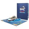 3D Deep Sea Cruise Ship PopUp Card with Envelope 3D Holiday Greeting Card Blank Note Stocking Present for Friend Holiday