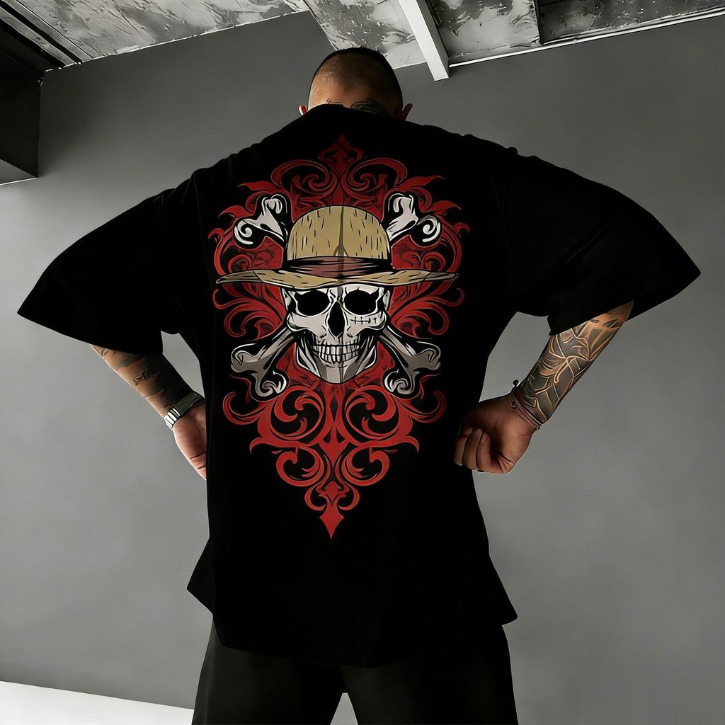 Oversized One Piece Skull Anime Graphic T Shirt Men Women Short Sleeve Tee 2026 Summer Y2k Clothes Streetwear Loose Casual Tops