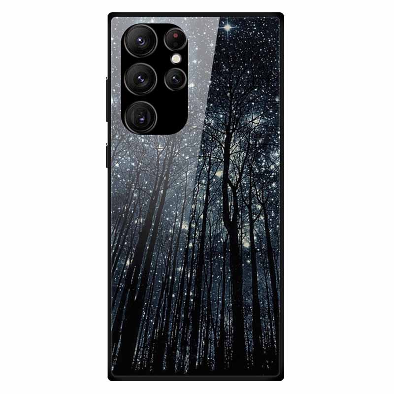 For Samsung S24 Ultra Case Tempered Glass Fashion Hard Back Cover for Galaxy S24Ultra 5G Cases Luxury Bumper S24 Plus S24 FE S24