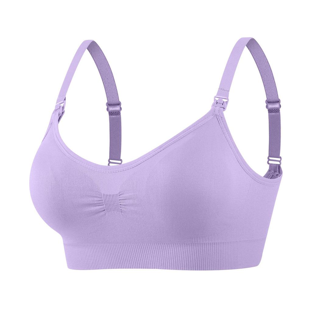Wire-Free Plus Size Front Closure Nursing Bra for Pregnant Women - Adjustable, Seamless Design for Comfortable Feeding