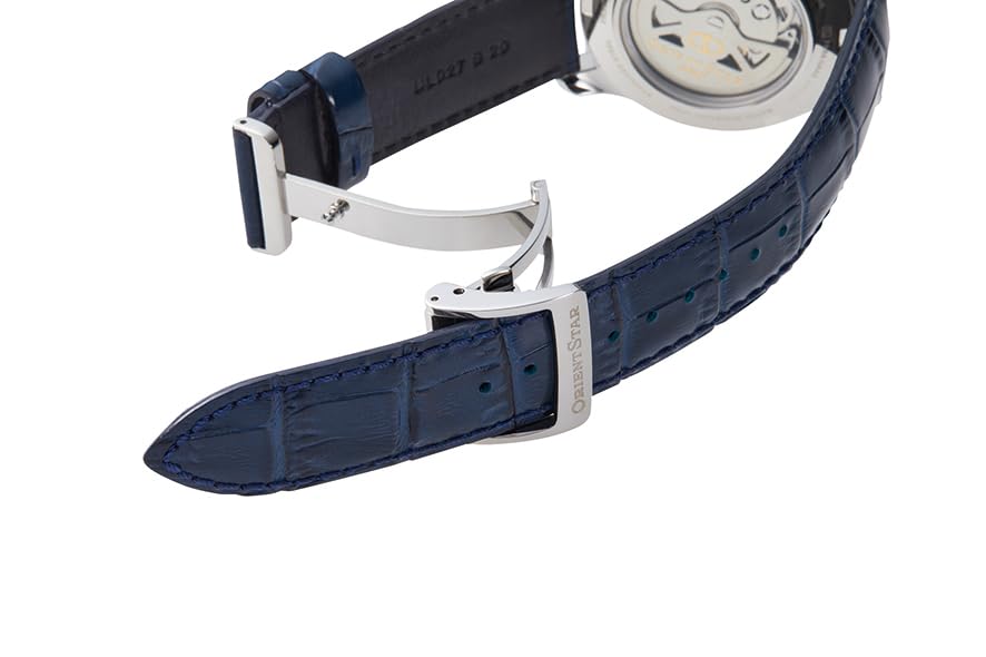 Automatic Made in Domestic Open Navy [ORIENT STAR] Watch, Semi-Skeleton, Mechanical, Japan, 2-Year Manufacturer's Warranty, Heart, RK-AT0006L, Men's,