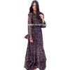 European-American Bell Sleeve Printed Evening Dress - Sexy, Stylish French Style Women's Clothing.
