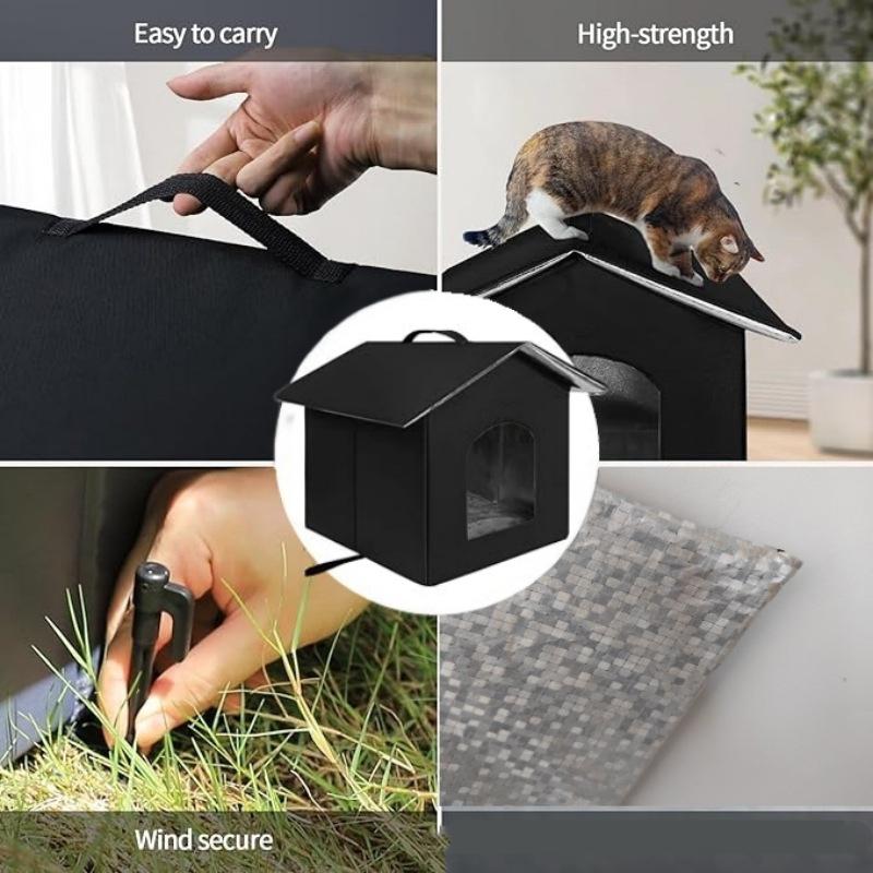 Foldable cat house, summer can put ice bag cooling winter warm cat and dog house, four seasons universal outdoor stray cat nests