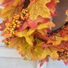 Halloween Decorations Festival Maple Leaf Berry Wreath Thanksgiving Fall Garland Front Door Hanging Ornaments Halloween Decor