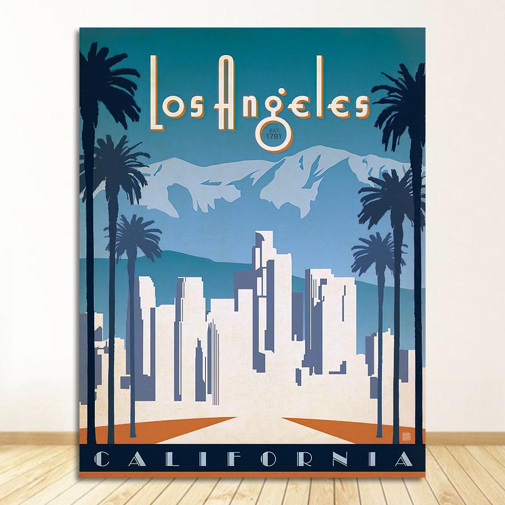 Vintage Wall Kraft Posters Coated Wall Stickers Home Decor Pictures Gift America Las Vegas City Travel Poster Canvas Paintings