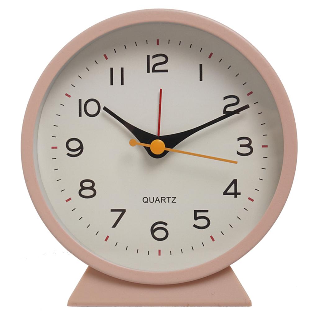 1pc simple métal petit réveil créatif horloge de chevet de bureau silencieuse horloge étudiante