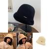 Stylish Warm Fluffy Bucket Hat For Women Winter Cotton Knit Large Brim Fashion