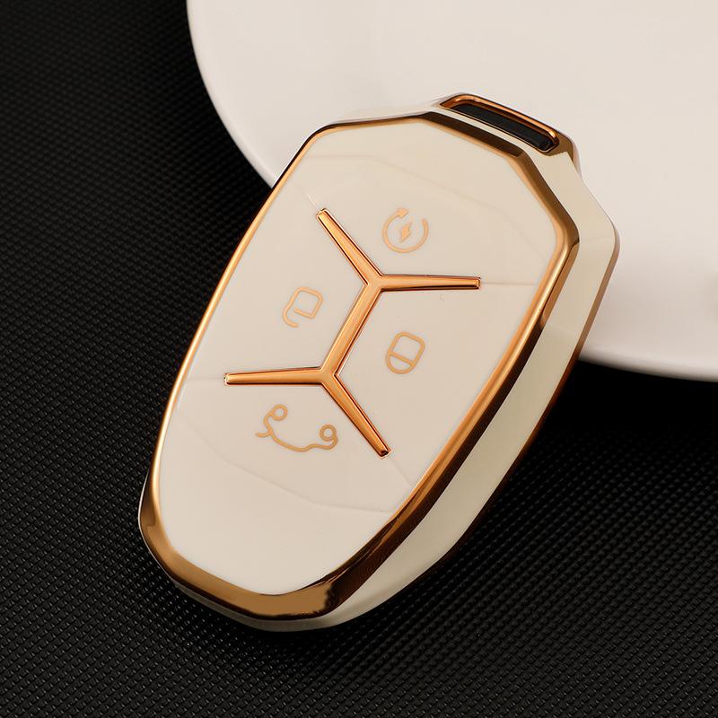 Lynk&Co Schlüsselanhänger-Gehäuse: Goldrand TPU-Hülle für 01/02/03/05 Modelle