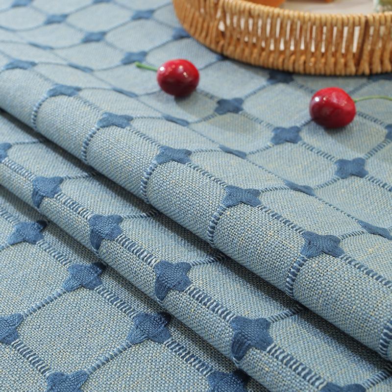 Nordic Tablecloth Fabric Cotton And Linen Small Fresh Small Plaid Rectangular Simple Dining Table Cloth Tablecloth Cover Cloth Retail