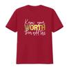 Streetwear Funny Know Your Worth Slogan Gold Print Casual T Shirt vintage Washed Soft Breathable Comfortable