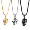 Punk Skull Pendant Necklaces For Women Men Gothic Hip Hop Skull Skeleton Clavicle Necklace Halloween Jewelry Gifts