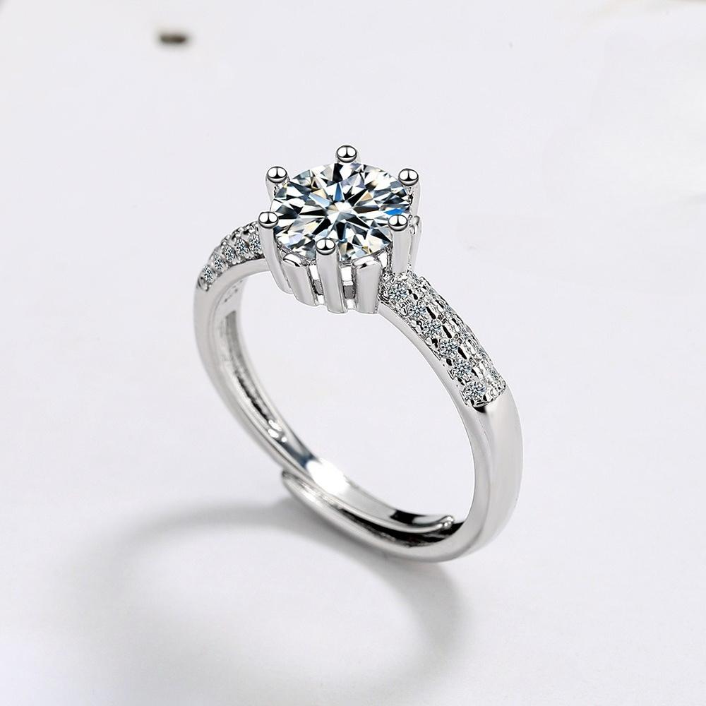 925 Sterling Silver Moissanite Ring Luxury Classic Wedding Jewelry Engagement Charm Fashion Party Gifts Ring for Women