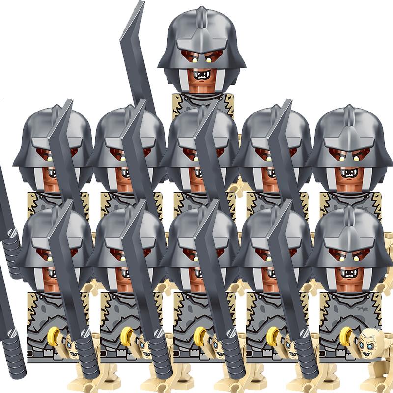 Creative Medieval lotr Orcus Figures Orc Army Soldiers Raider Vargr Knights Building Blocks Bricks Toys for children gifts