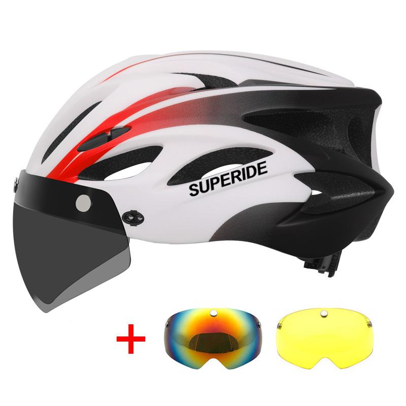 Superide Men Women Cycling Helmet With Goggles & Sun Visor Ultralight Mtb Bicycle Helmet Outdoor Road Bike Mountain Bike Helmet