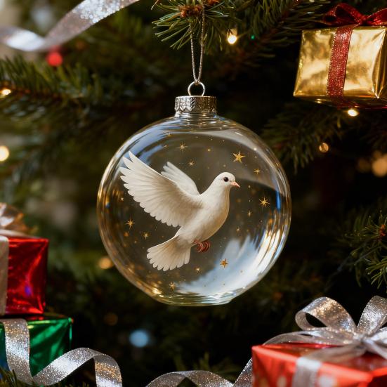 Weihnachtsvogel Acryl Ornamente 2D Kardinäle Tier Baumschmuck Handgefertigt Feiertag