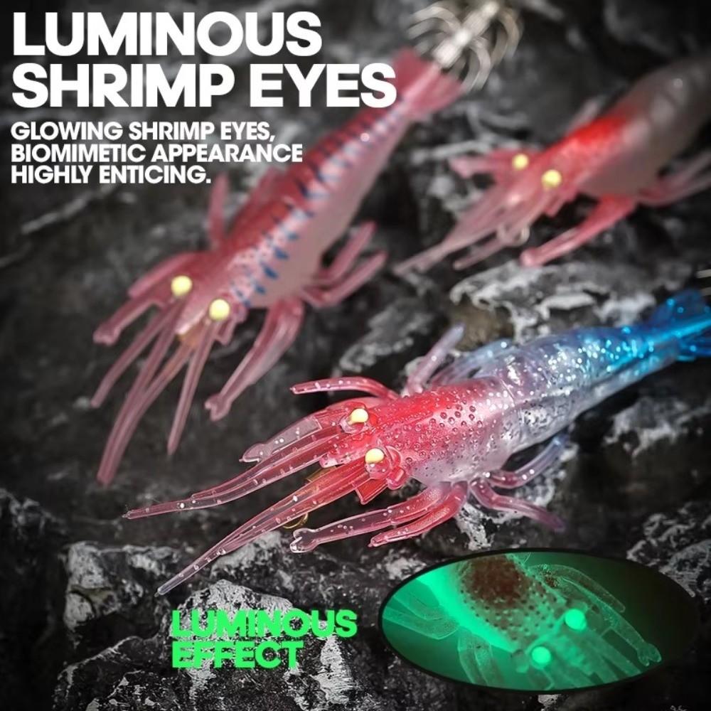 11cm 10g Artificial Shrimp Lure UV Luminous Trolling Fishing Bait for Fishing