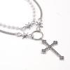 Cross Pendant Necklace Women's Ins Trend European and American Hip-hop Sweet and Cool Multi-layer Clavicle