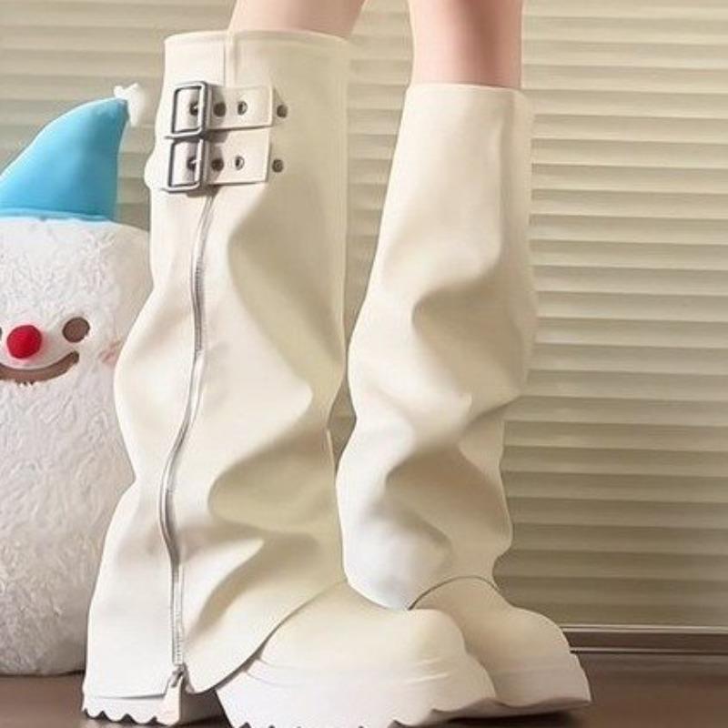 Women 2025 Platform Heightened No Knee Thigh Boots Tall Little Knight Boots