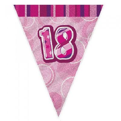 Pink 18 Glitz Pennant Bunting