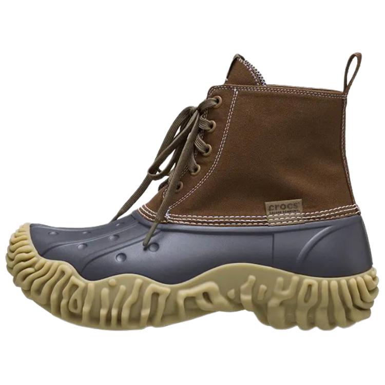 

Crocs Salehe Bembury X Pollex Отпечаток пальца Кипарис Холст На шнуровке Винтажные ботильоны Унисекс ботинки Коричневый 210506-9I6 37-38