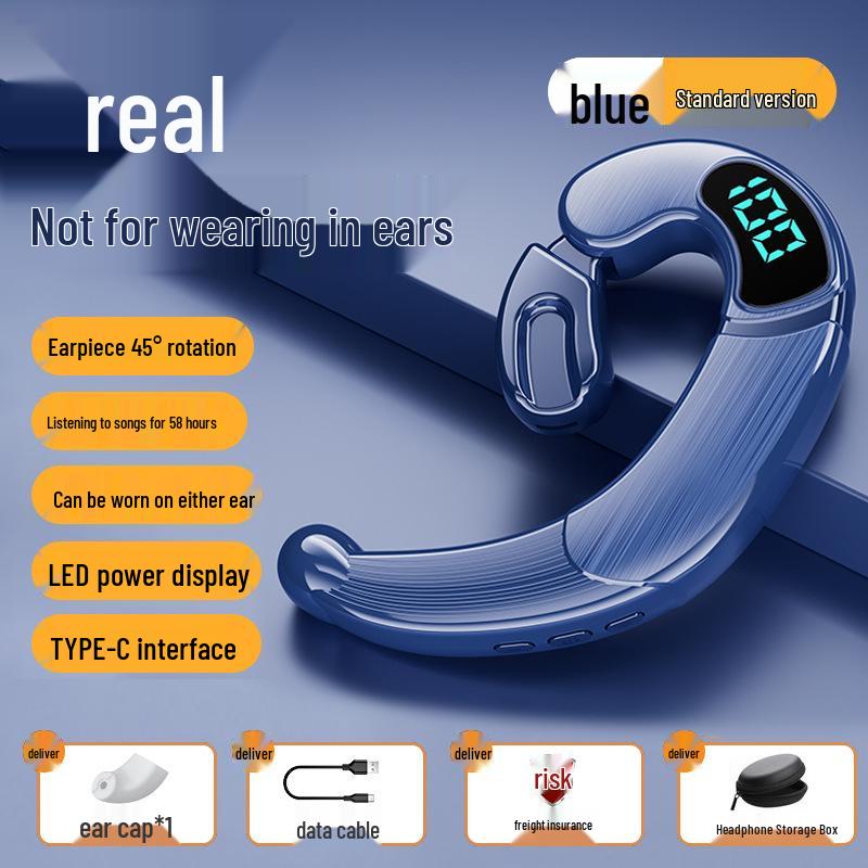 2024 In-Earless Bone Conduction Bluetooth Headphones, Ear-Hook Design, with 5.3 Chip and Ultra-Long Battery Life, Unisex.