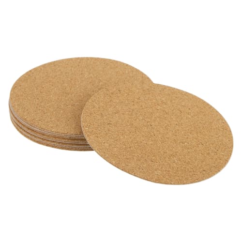 

uxcell 95mm (3.74 ) Round Coasters, 1mm Thick Cork Cup Mats, Pack of 12
