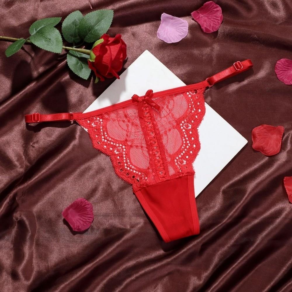 Thin Strap Underwear for Women Transparent Mesh Lace Briefs Fashion Lace Thong  Lady