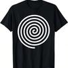 Maglietta da Uomo con Grafica a Spirale Ipnotica e Design di Trottola, 100% Cotone.Jpg