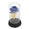 24K Vergoldete Rosenblume LED-Licht mit Glaskuppel-Basis Valentinstag Hochzeitsgeschenk Blau