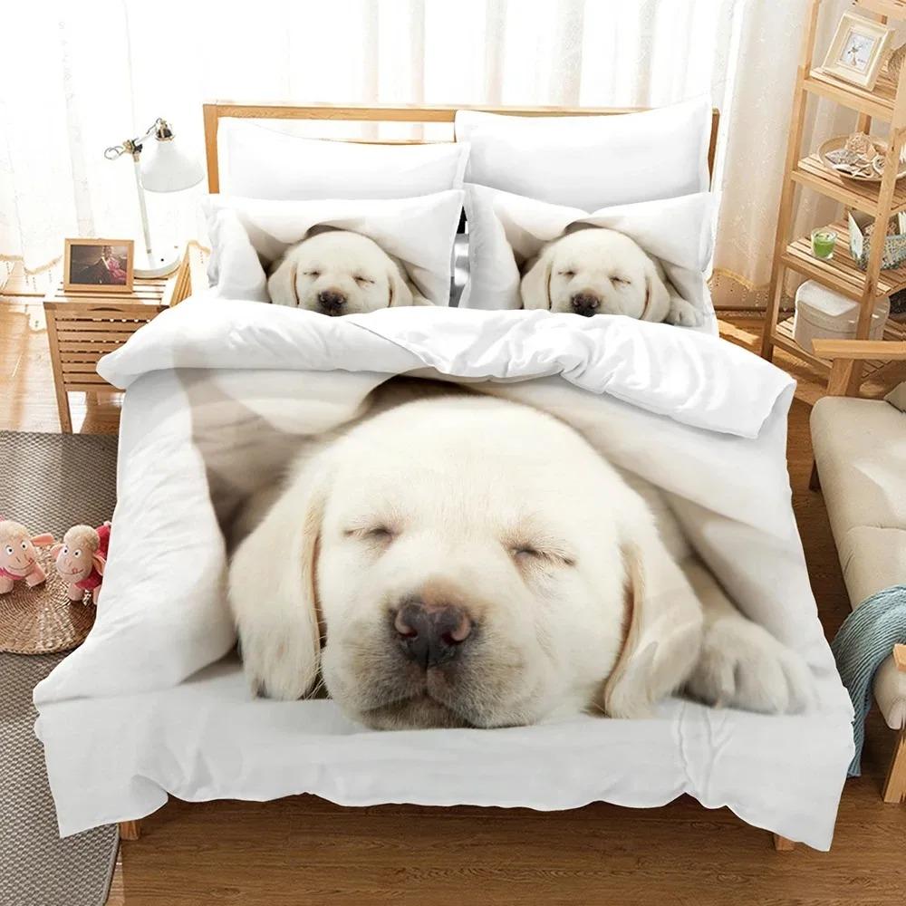 2014 Cute Dog Bedding Set Single Twin Full Queen King Size Pet Dog Bed Set Teenager Bedroom Duvetcover Sets 3D Print