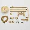 Set Rubinetteria Doccia in Ottone Antico Montaggio a Parete Kit Doccia Retrò Miscelatore a Doppia Manopola Doccetta Kit Vasca da Bagno