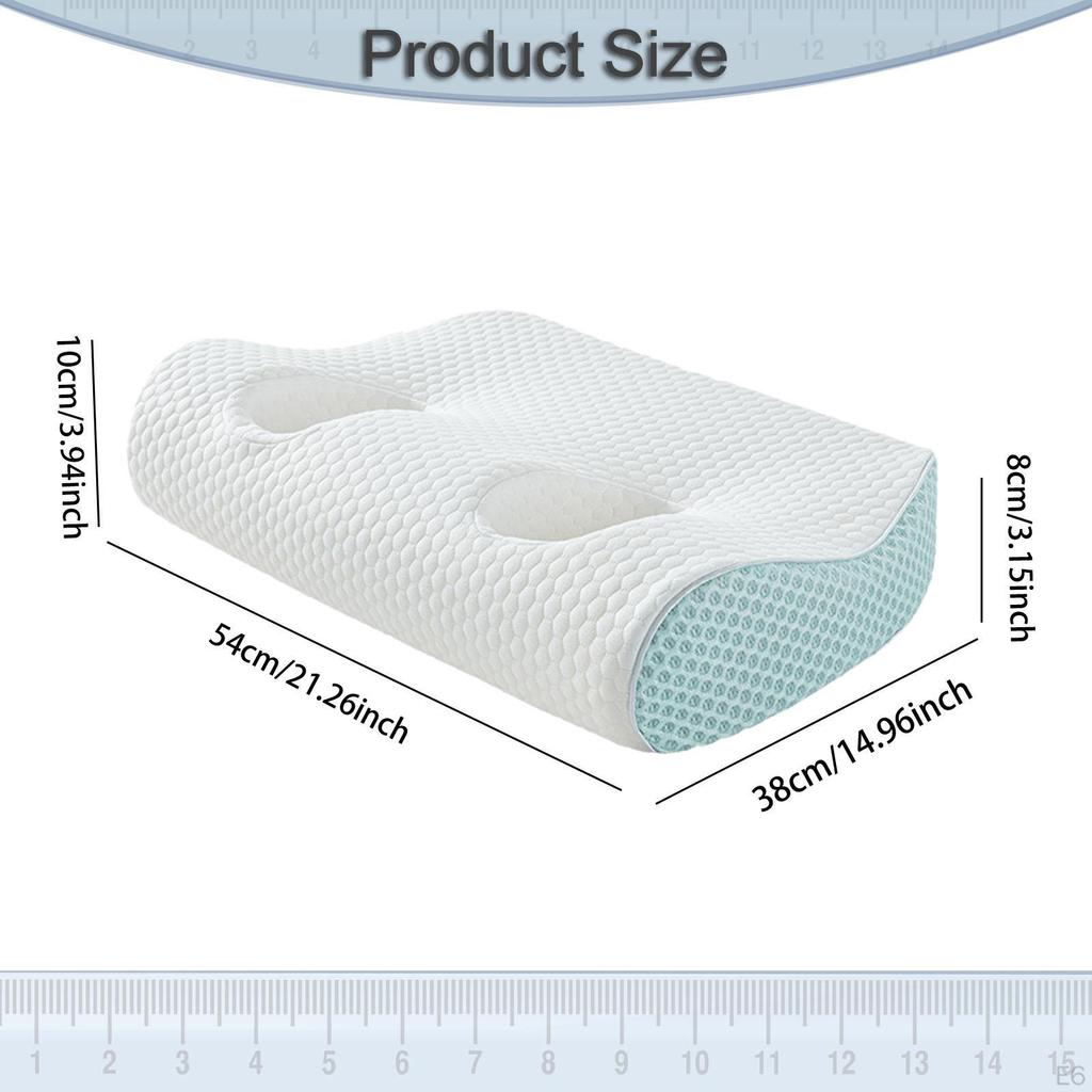 Ear Pillow with Holes for Earplugs and Headphones Neck Support Memory Foam