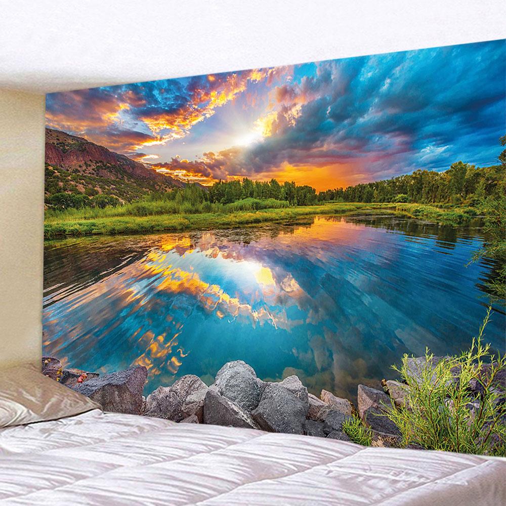 Autumn Forest Plants Tapestry Nature Landscape Tapestry Wall Hanging Hippie Bedspread Bohemian Style Home Room Decoration