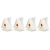 4Pcs Outdoor Hanging Wooden Bird House Nests Nesting Cage Garden Decoration Ornament