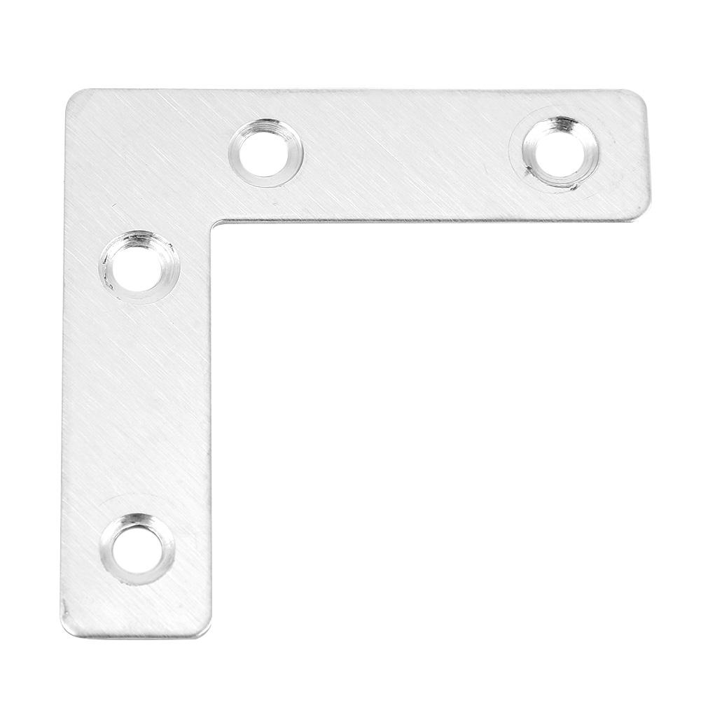 50 peças Placa de Canto em L de Aço Inoxidável Conector Conexões para Móveis Conectores (80 mm)