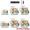 2D FLAT PRINTING 2pcs Curtains (Without Rod) Geometric Blue and Orange Design April Fools is Day Festival Creative Curtains