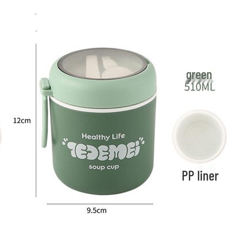 Creative Heated Lunch Box Set for Office Workers - Includes Large Capacity Box, Soup Cup, and Insulated Bag