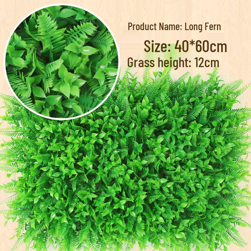 Eucalyptus Artificial Plant Wall Decoration - Greenery Background with Faux Flowers and Lawn Grass Turf