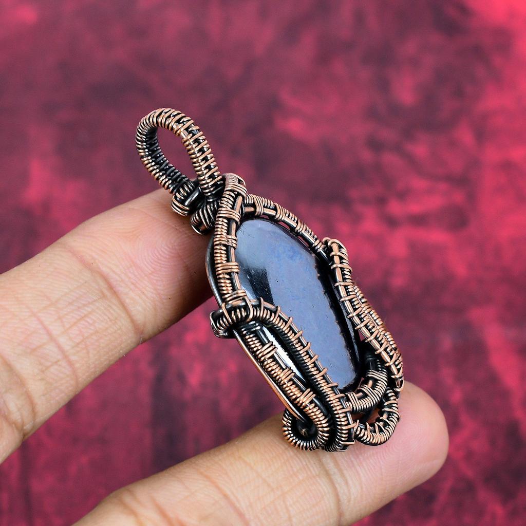 Shungite pendant copper wire wrapped pendant handmade pendant dainty copper jewelry natural gemstone pendant gifts for mom brand new jewelry