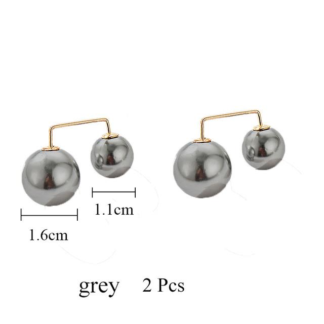 2 шт. / Комплект Модные Стильные Броши Двойные Жемчужные Броши Металлические Булавки для Лацкана Булавки Булавка для Свитера Рубашки Кардигана