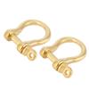 2 Set Anchor Shackle Pure Brass U Type Fob Key Ring Hook Golden Connection Buckle 10mm