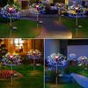 1-6PCS Solar Garden Lights Firework Lights Outdoor Starburst Sparkler 200LED Multicolor For Path Lawn Walkway Patio Yard Parties