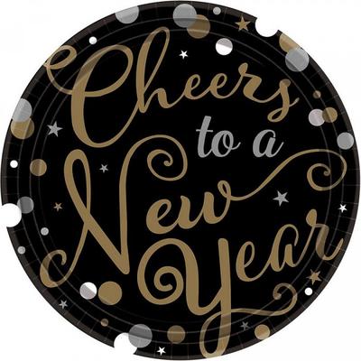 Paper New Years Eve Party Plates (Pack of 18)